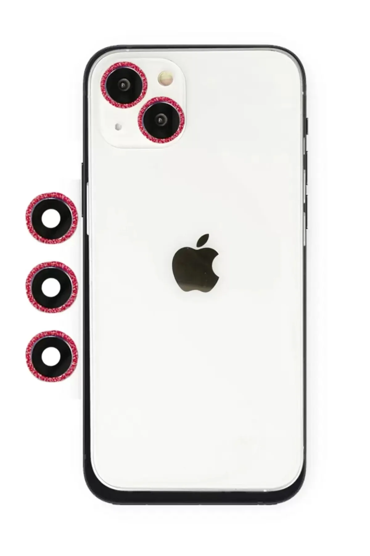 Newface Apple iPhone 14 Shine Kamera Lens - Kırmızı