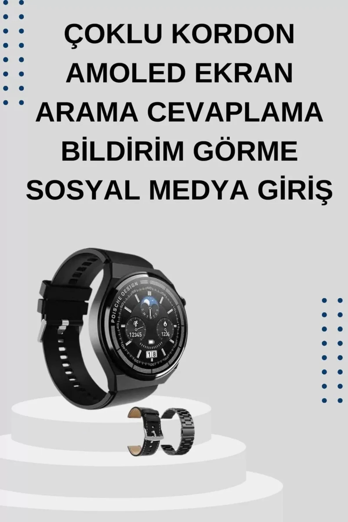 Yeni Nesil Sesli Görüşme Akıllı Saat ve Powerbank Çoklu Şarj Girişli Bluetooth Kulaklık Nabız Ölçer