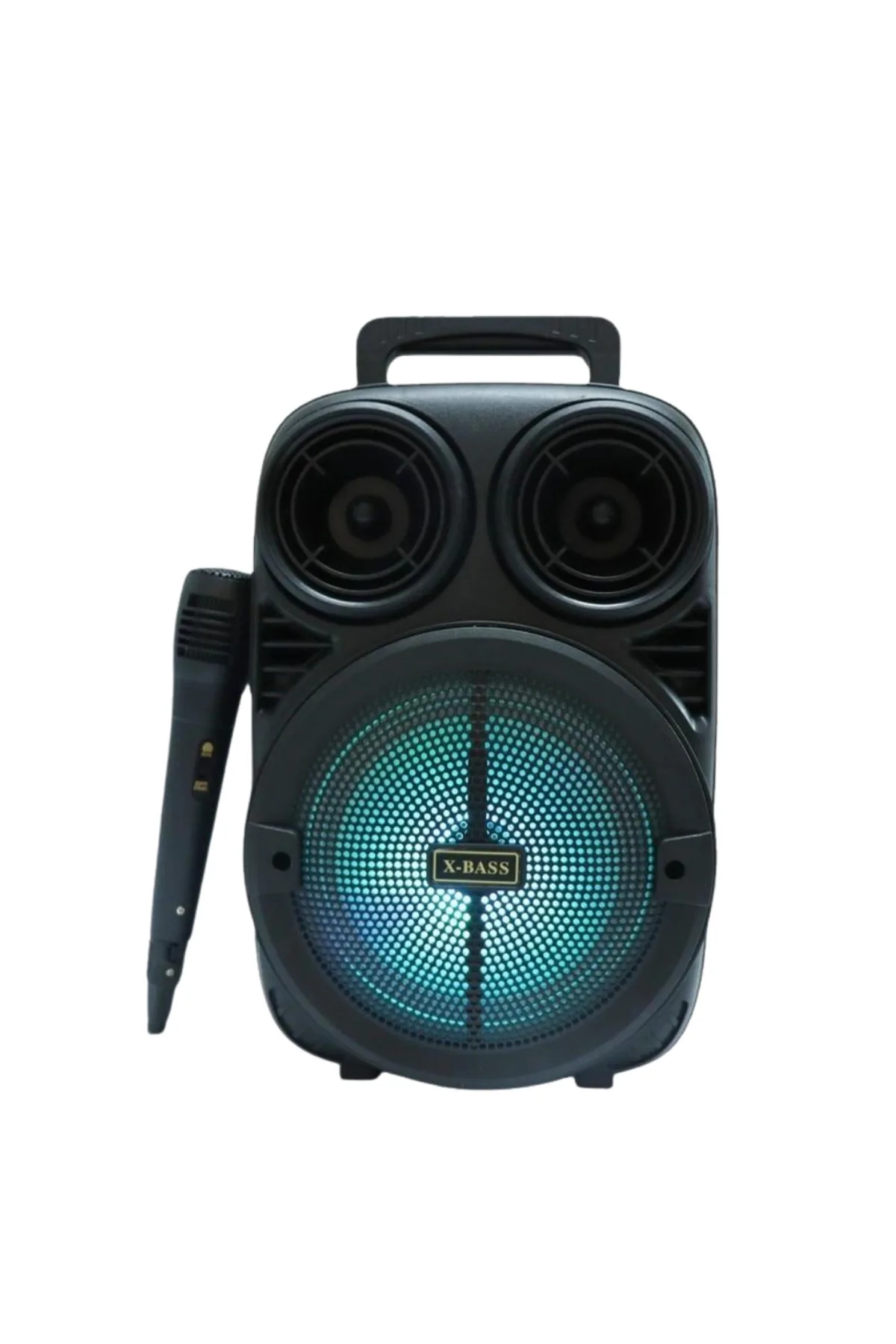 Kablosuz Karaoke Hoparlör Mikrofonlu RGB Işıklı Bluetooth Speaker USB TF Kart Destekli