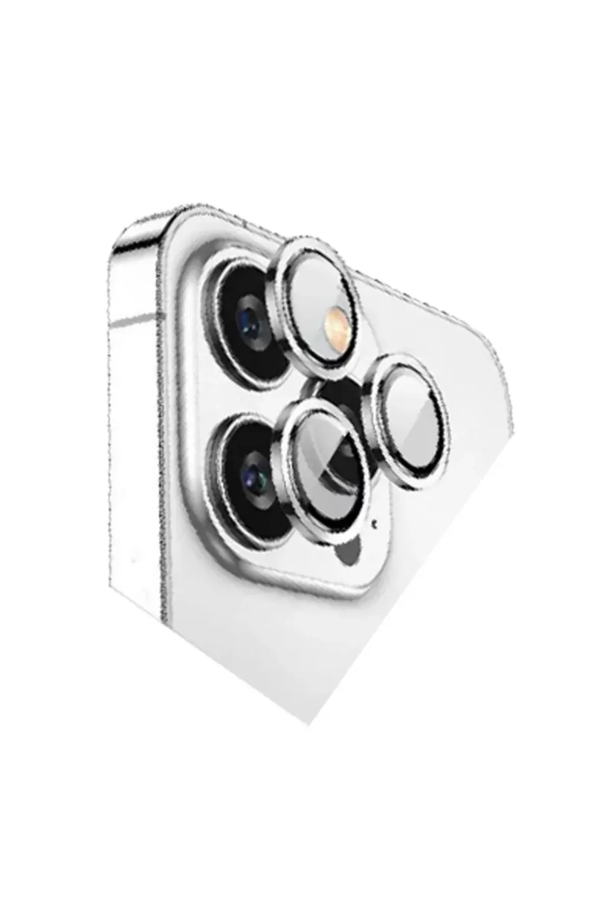 Newface Apple iPhone 15 Pro Max Bilvis Titan Kamera Lens - Gümüş