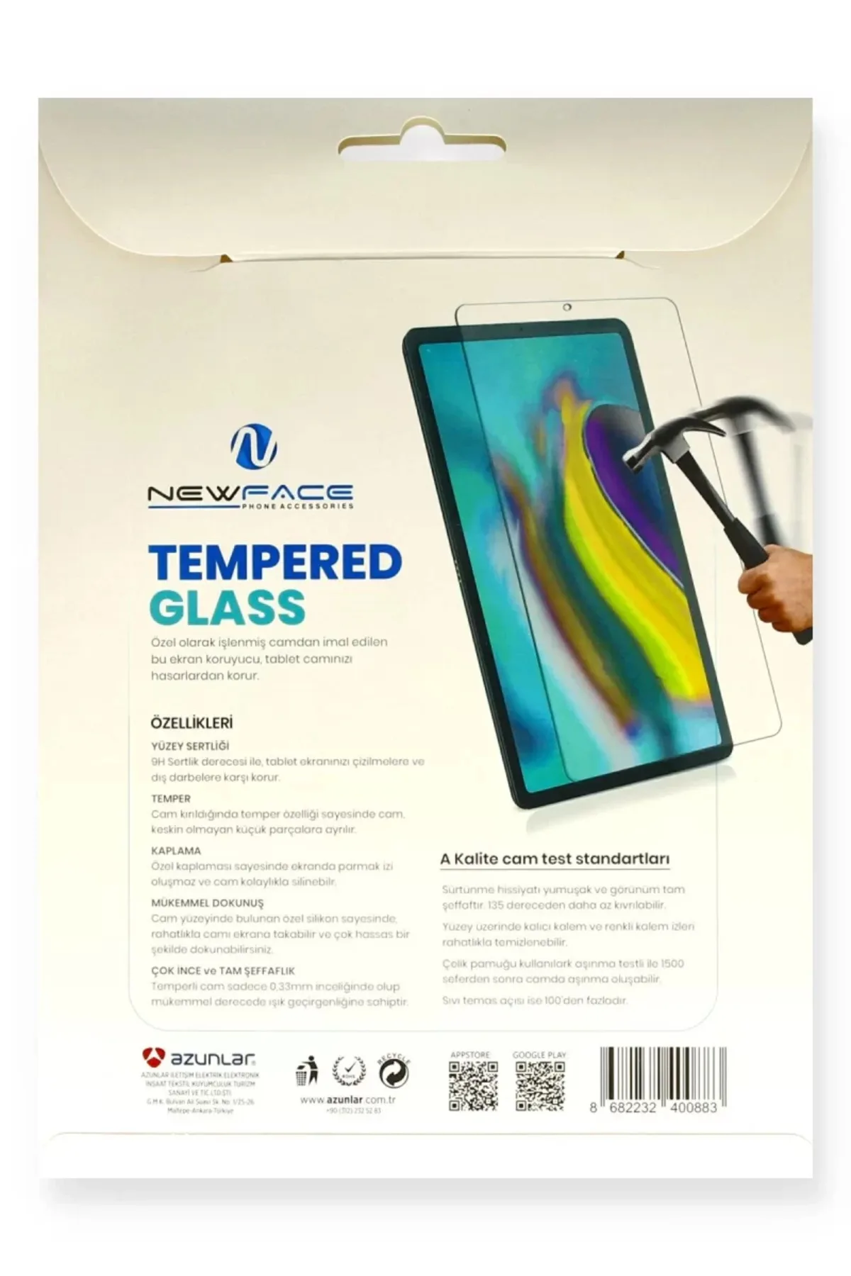 Newface Universal 7 Tablet Cam Ekran Koruyucu