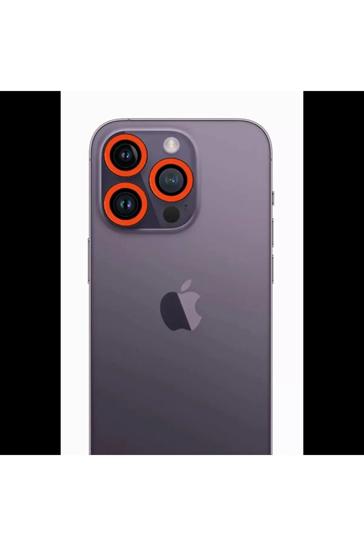 Apple iPhone 12 Pro Neon Fosforlu Kamera Lens - Turuncu