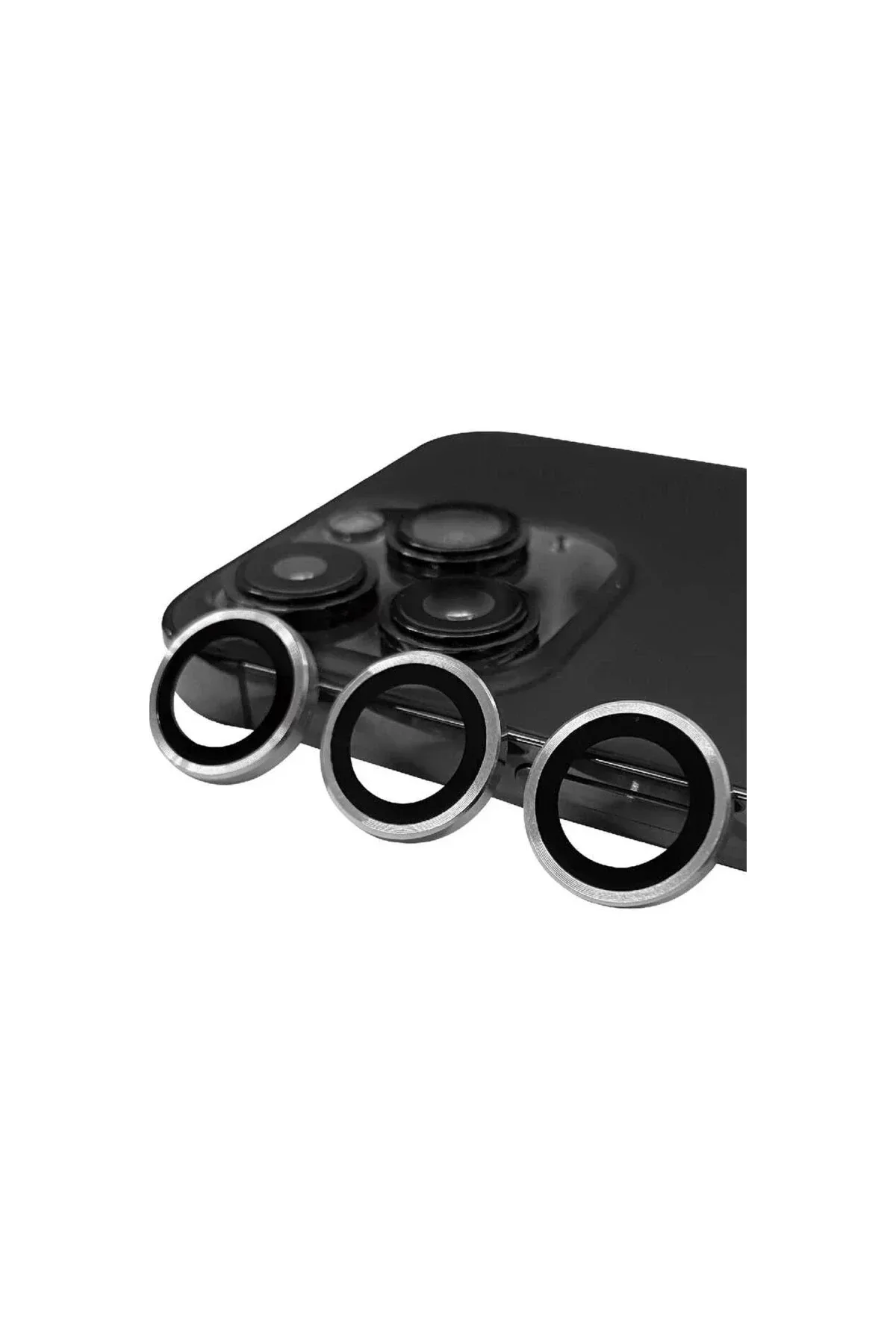 Newface Apple iPhone 14 Pro Max Raze Metal Kamera Lens - Gümüş