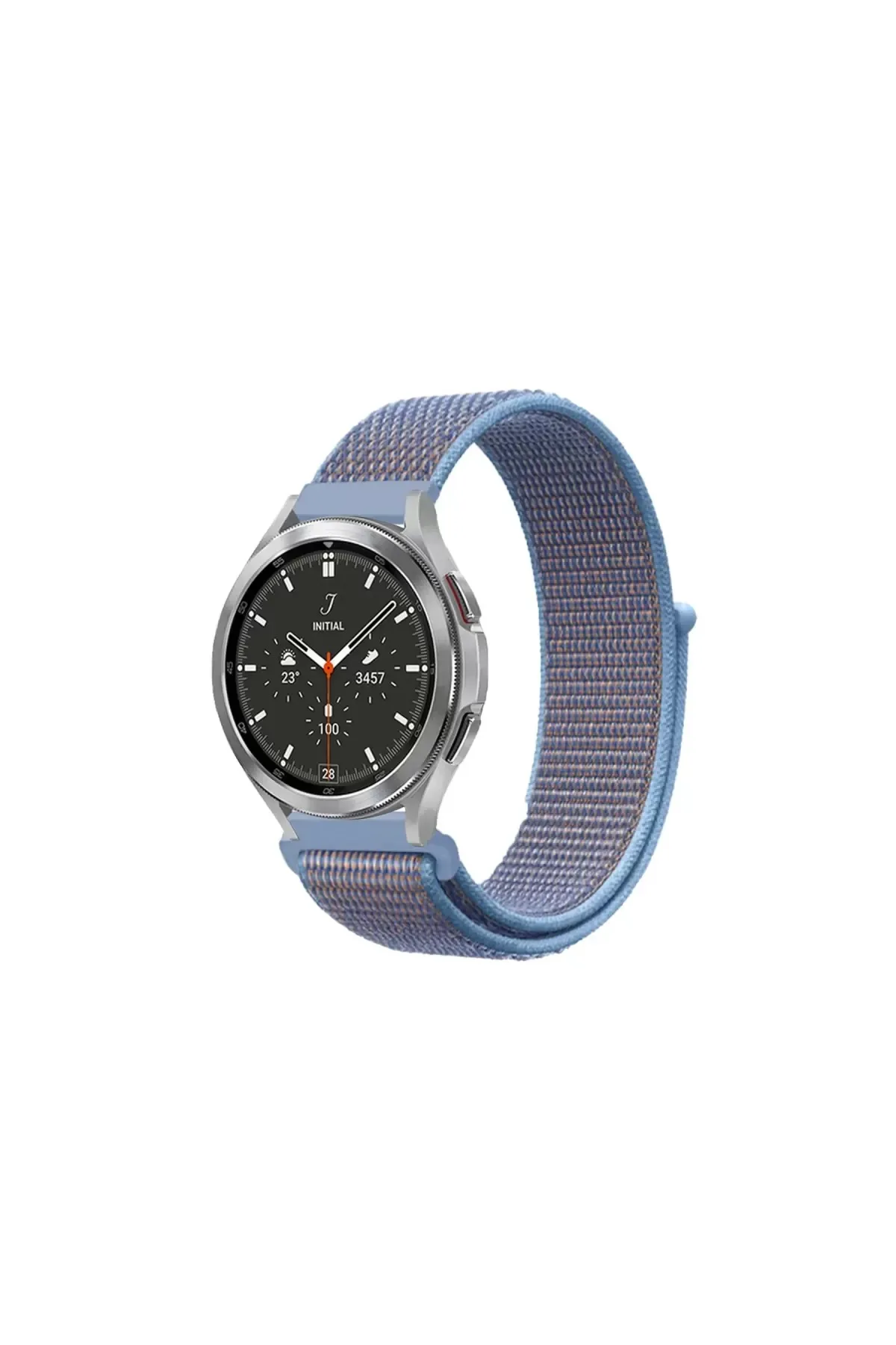 Newface Watch 22mm Hasırlı Cırtcırtlı Kordon - Mavi