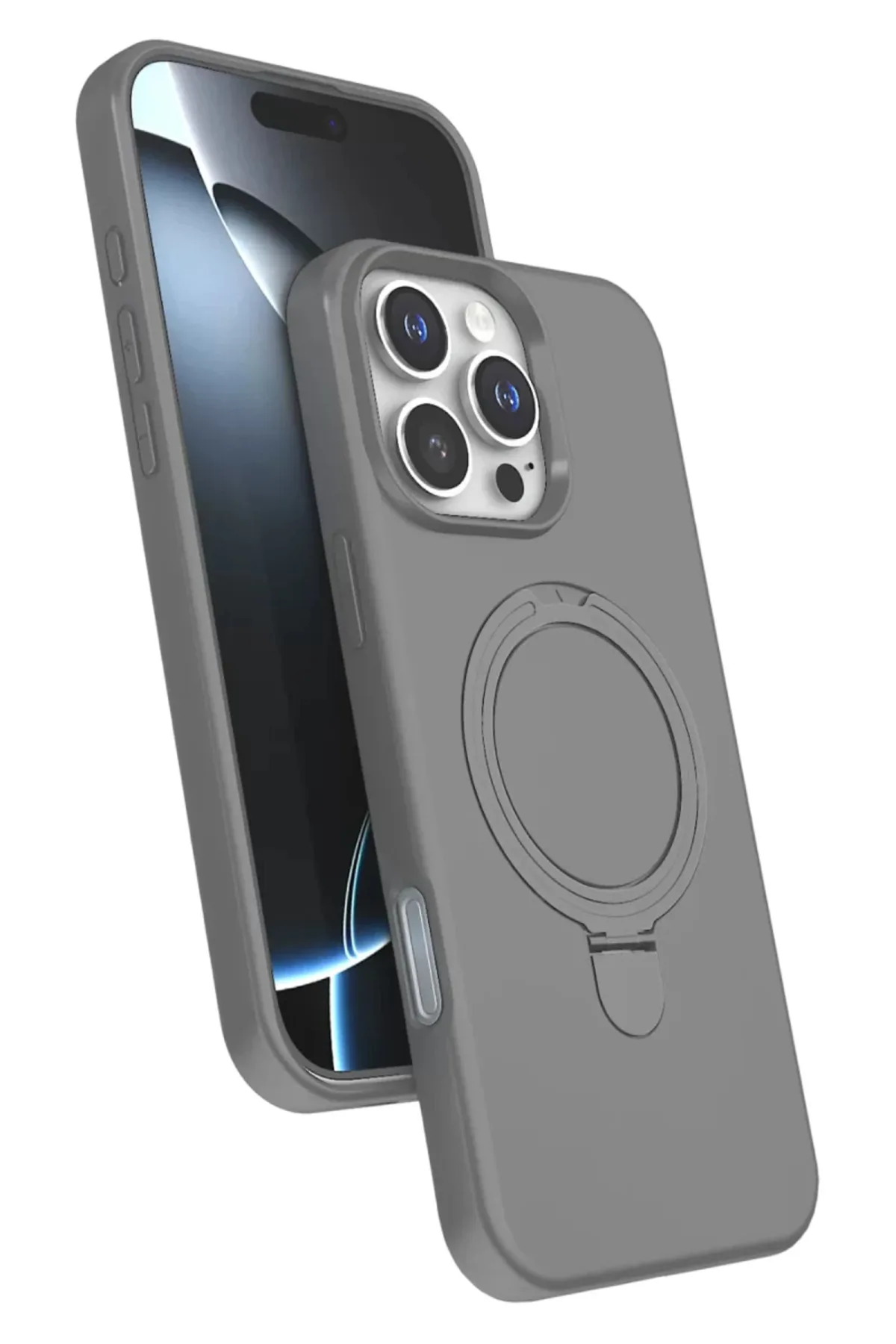 Newface Apple iPhone 16 Pro Max Regal Magsafe Standlı Kapak - Titan Gri