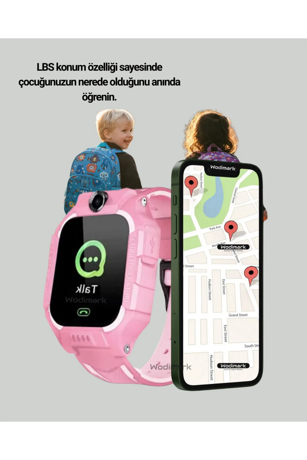 S10 Çocuk Takip Saati Güvenli Alan Uyarısı ve Sesli Mesaj Yeni Nesil