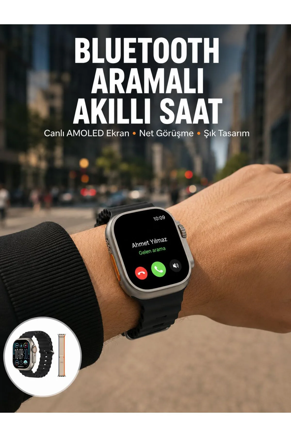Akıllı Saat Kol Saati Android ve İOS Uyumlu Nabız Ölçer Sesli Asistan Yeni Nesil