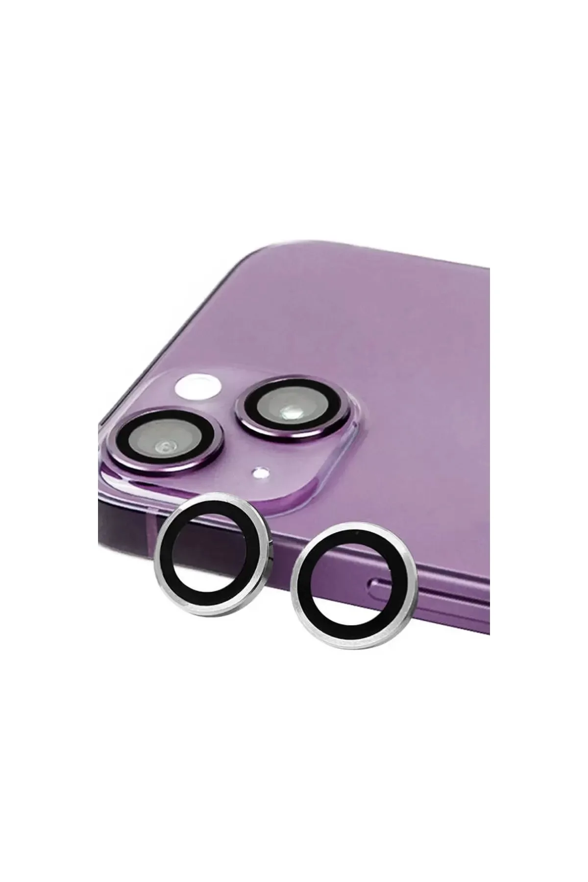 Newface Apple iPhone 13 Mini Raze Metal Kamera Lens - Gümüş