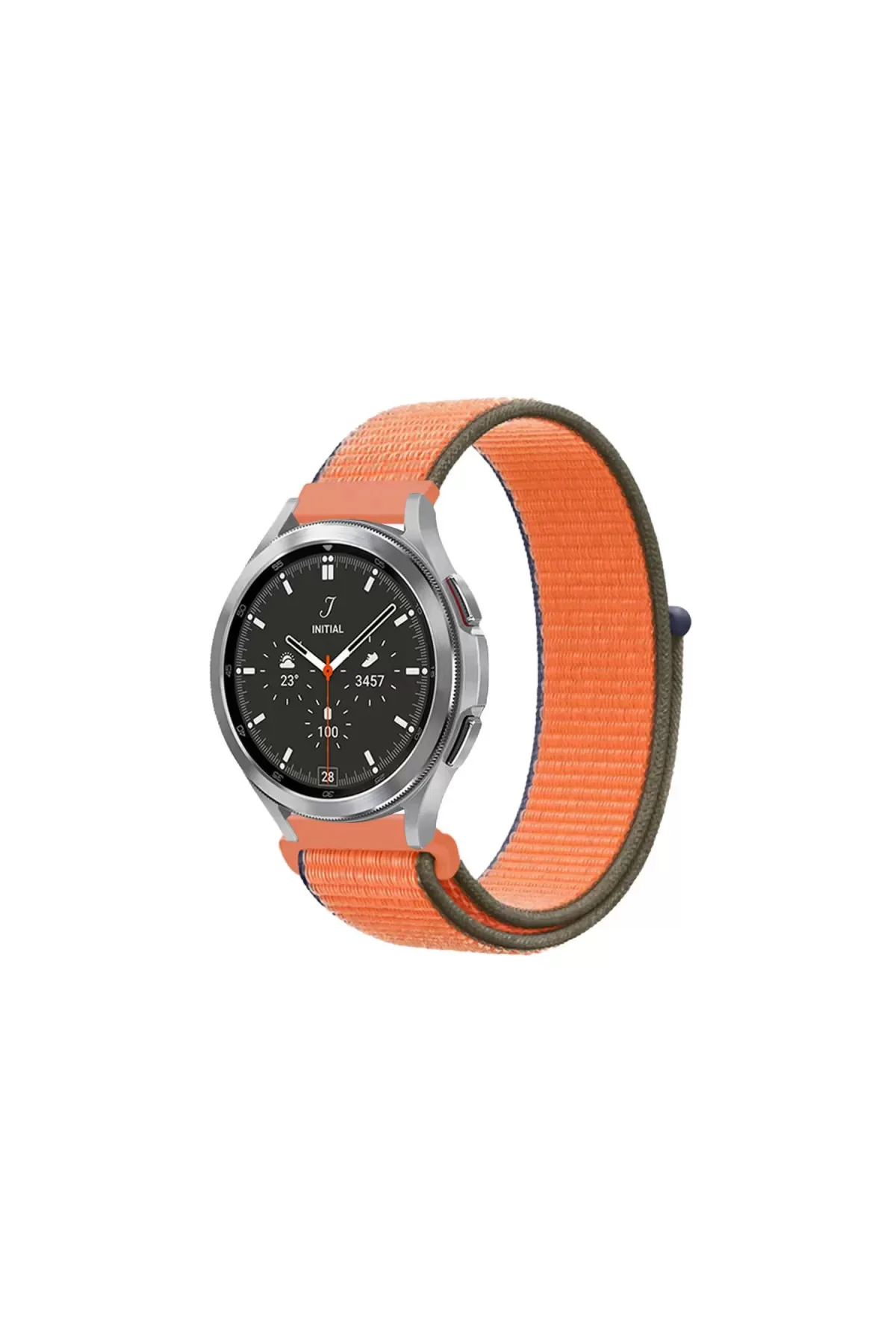 Newface Watch 22mm Hasırlı Cırtcırtlı Kordon - Turuncu