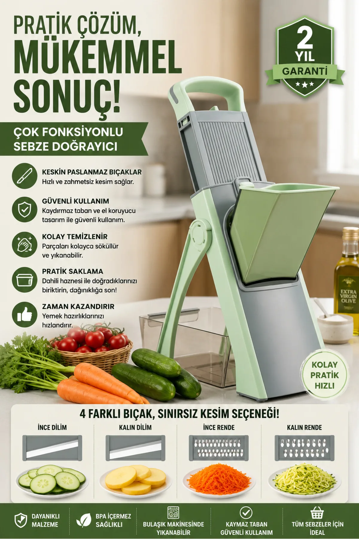 Çelik El Rendesi Doğrama ve Dilimleme Aparatlı