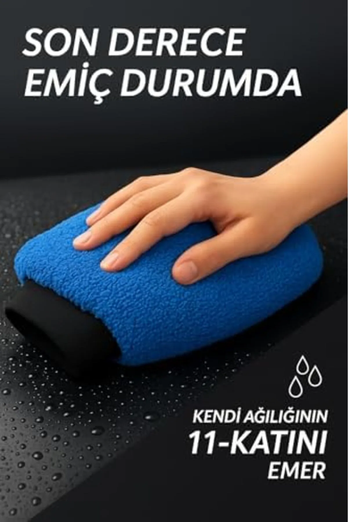 tsn Mikrofiber Oto Araba Yıkama Kurulama Havlusu, El İçi Girmeli Orta Boy Çift Katlı Araç Kurutma ve