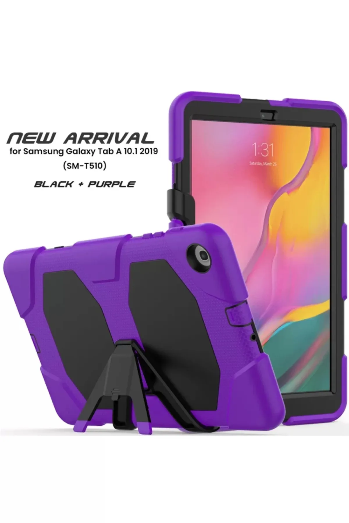 Newface Samsung Galaxy T510 Tab A 10.1 Kılıf Griffin Tablet Kapak - Mor