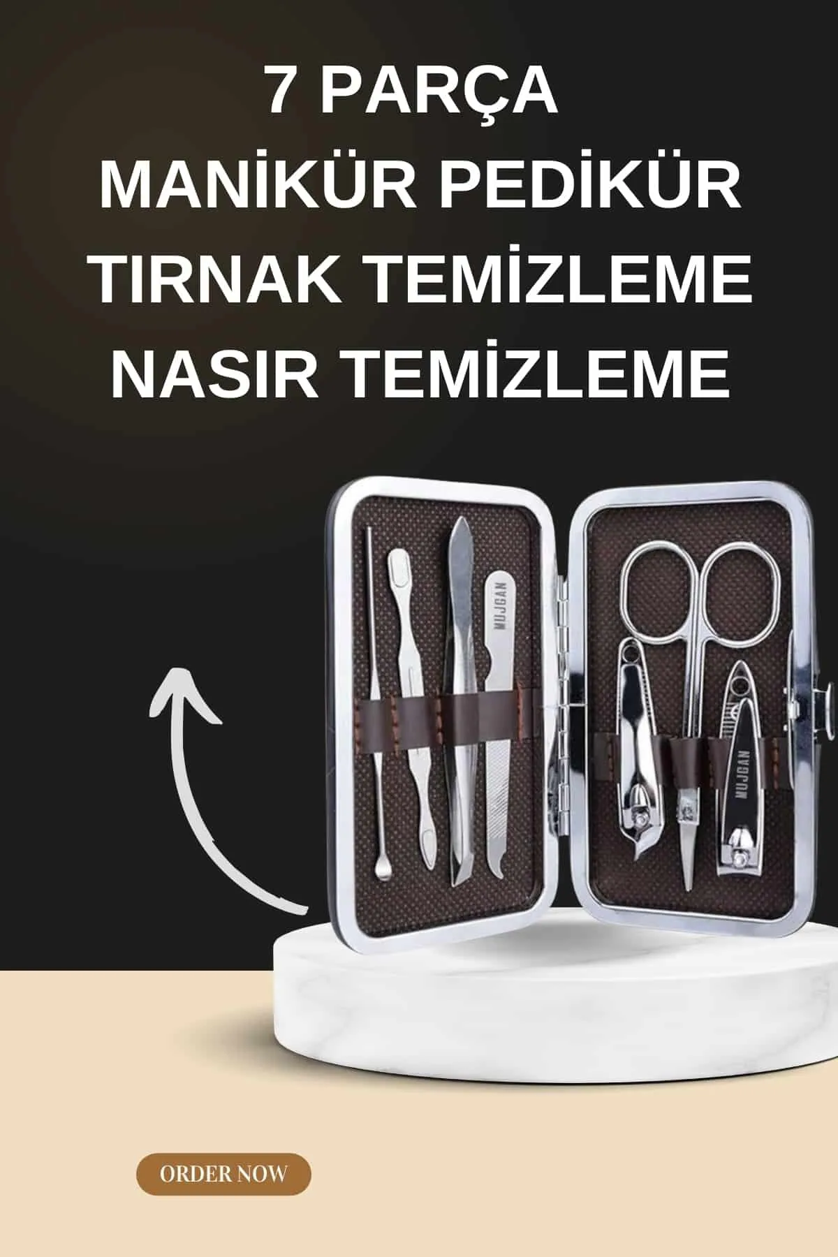 Manikür Pedikür Seti İkili Set El ve Ayak Bakımı Nasır Temizleme Protez Tırnak Çıkarma