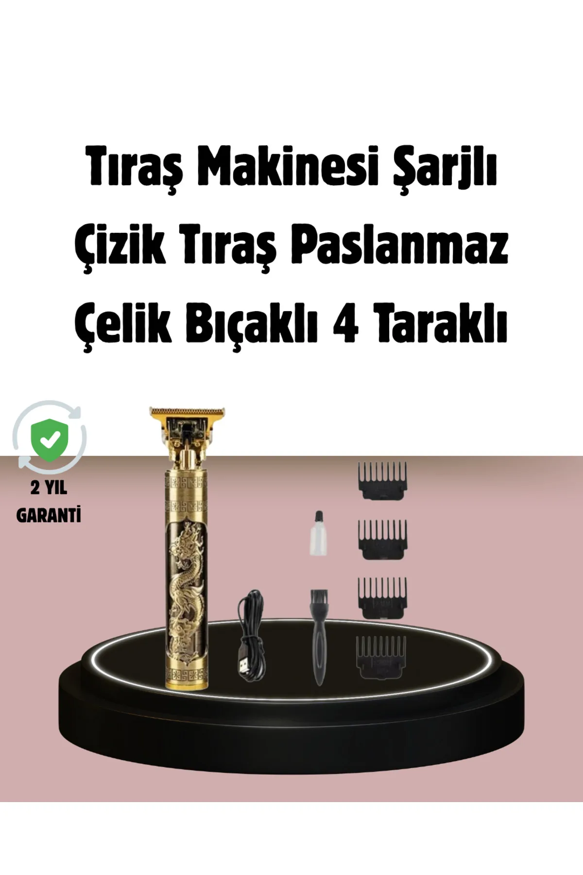 Şarjlı Titanyum Bıçaklı Saç Kesme Makinesi