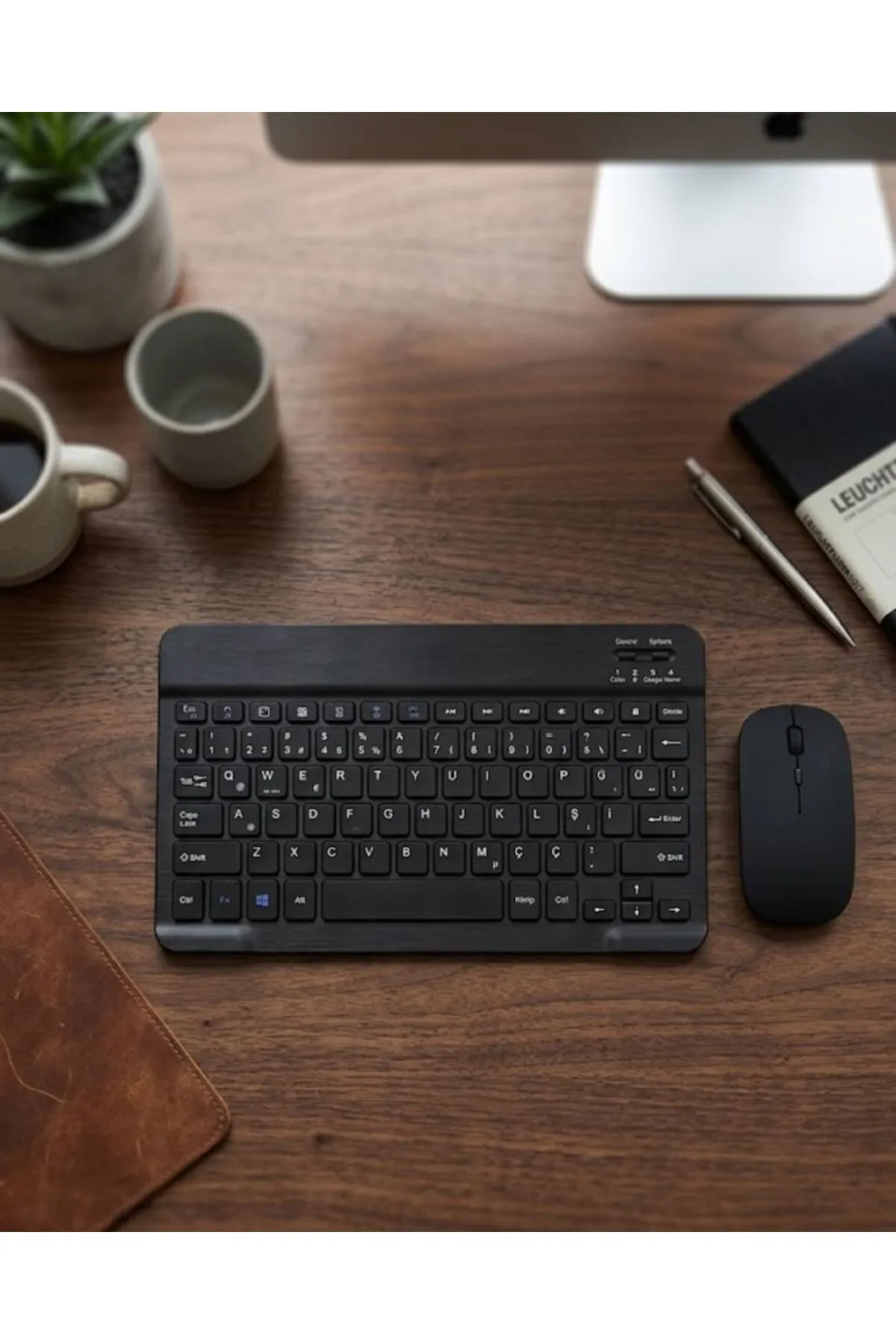 Kablosuz Bluetooth Klavye Mouse Seti Wireless Sessiz İnce Tasarım Çoklu Uyumlu