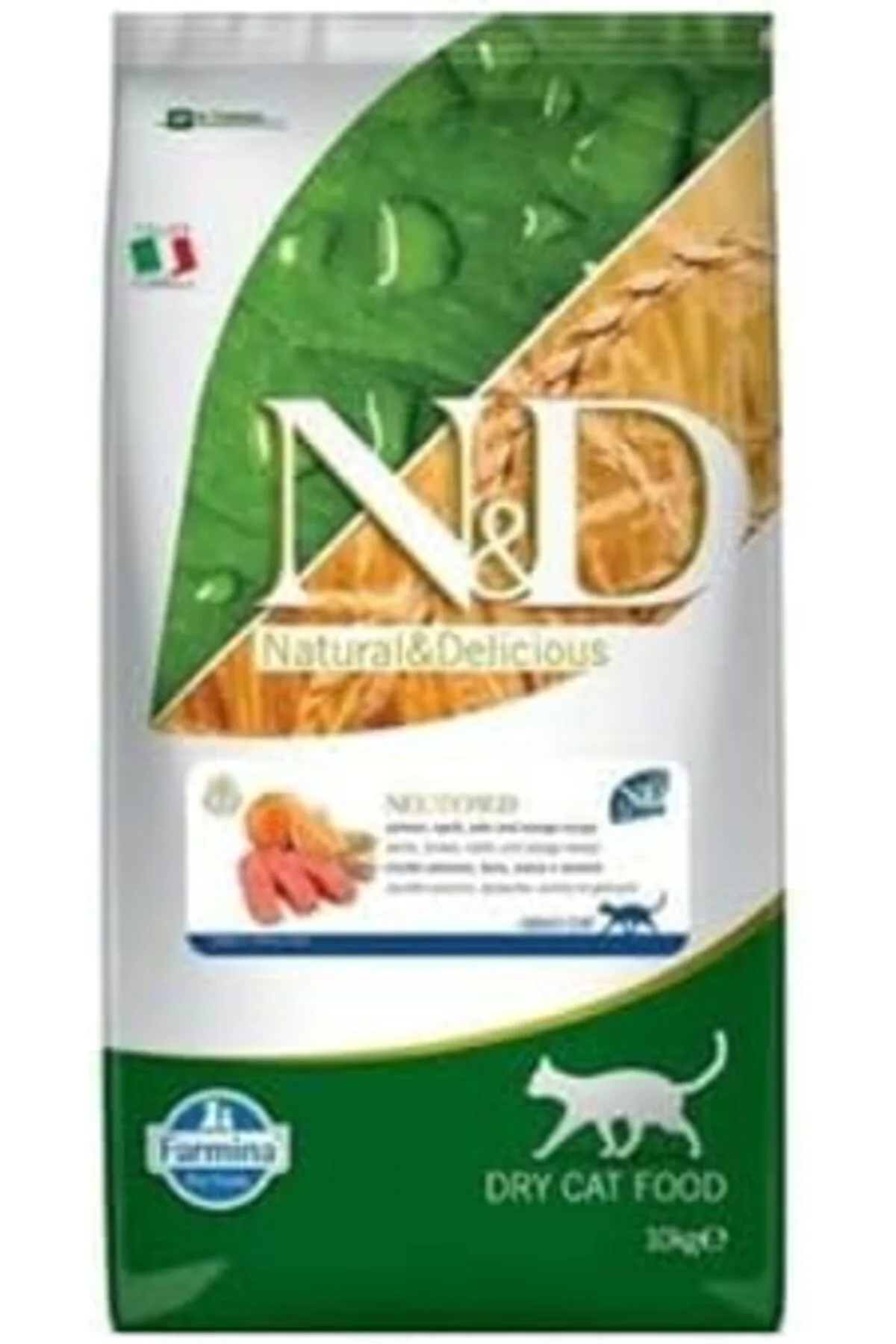 N&D Düşük Tahıllı Somonlu Kısırlaştırılmış Kedi Maması 10Kg 1274129