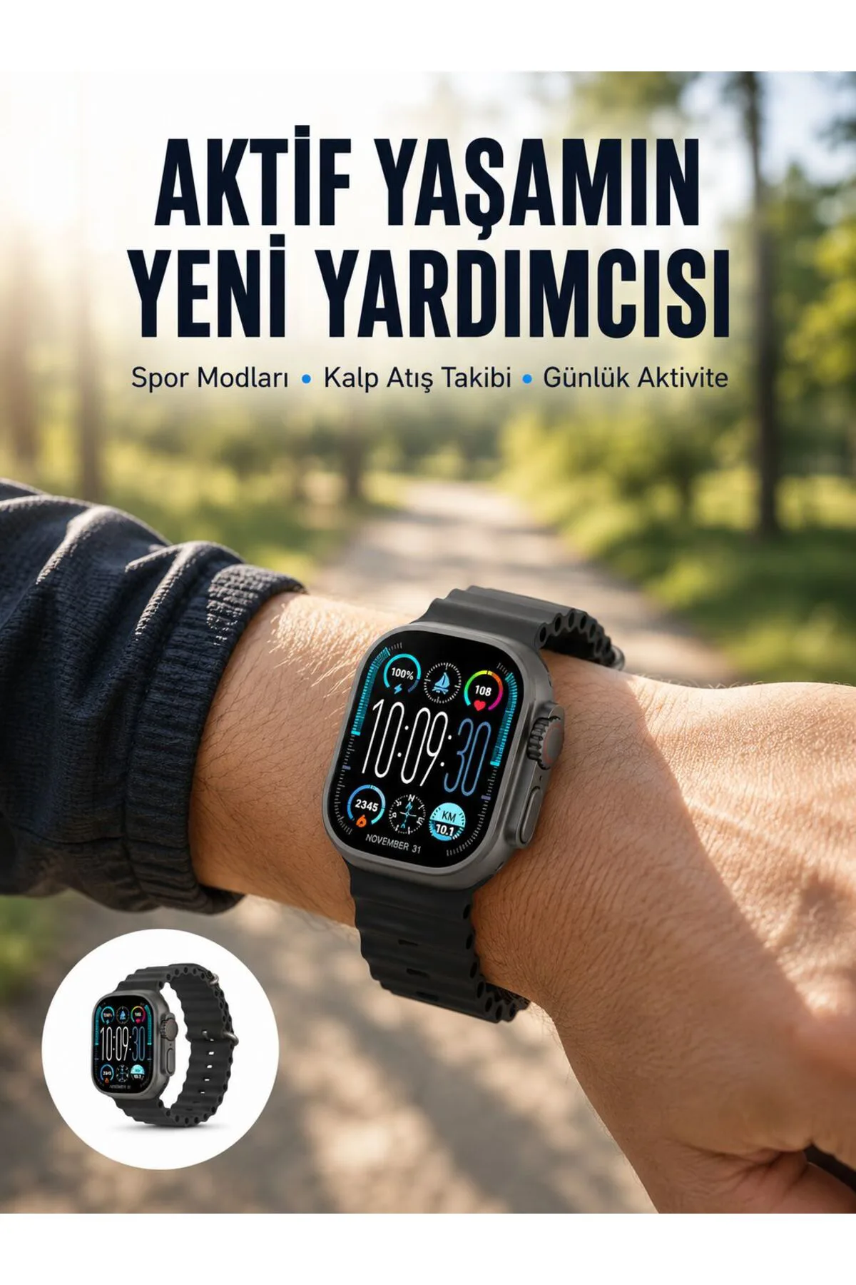 AMOLED Ultra Akıllı Saat 15 Gün Batarya Güçlü Ekran Yeni Nesil