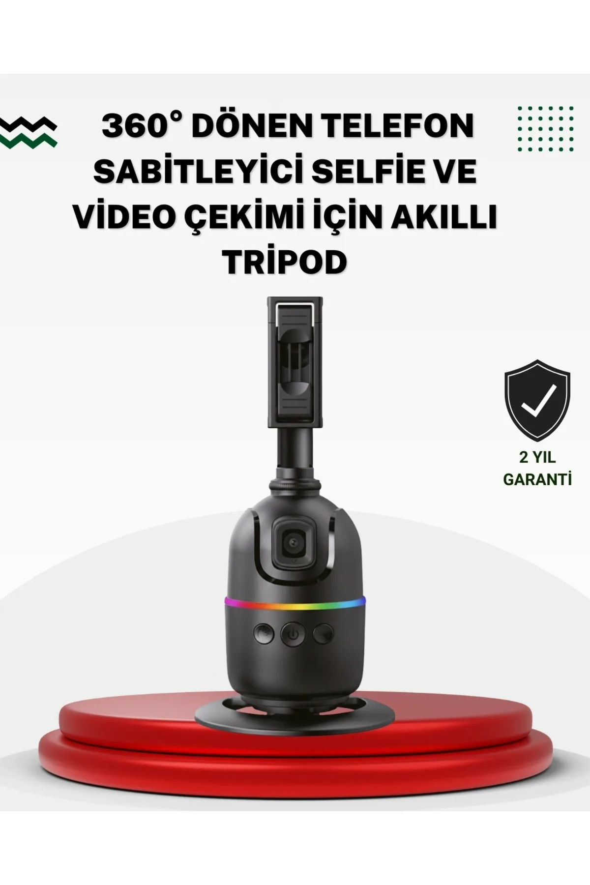 Sosyal Medya İçerikleri İçin Otomatik Yüz Takipli 360° Döner Gimbal Stand