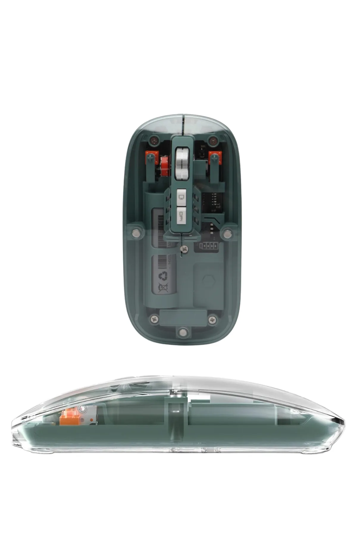 Bluetooth ve 2.4G USB Destekli Pilli Kablosuz Şeffaf Mouse