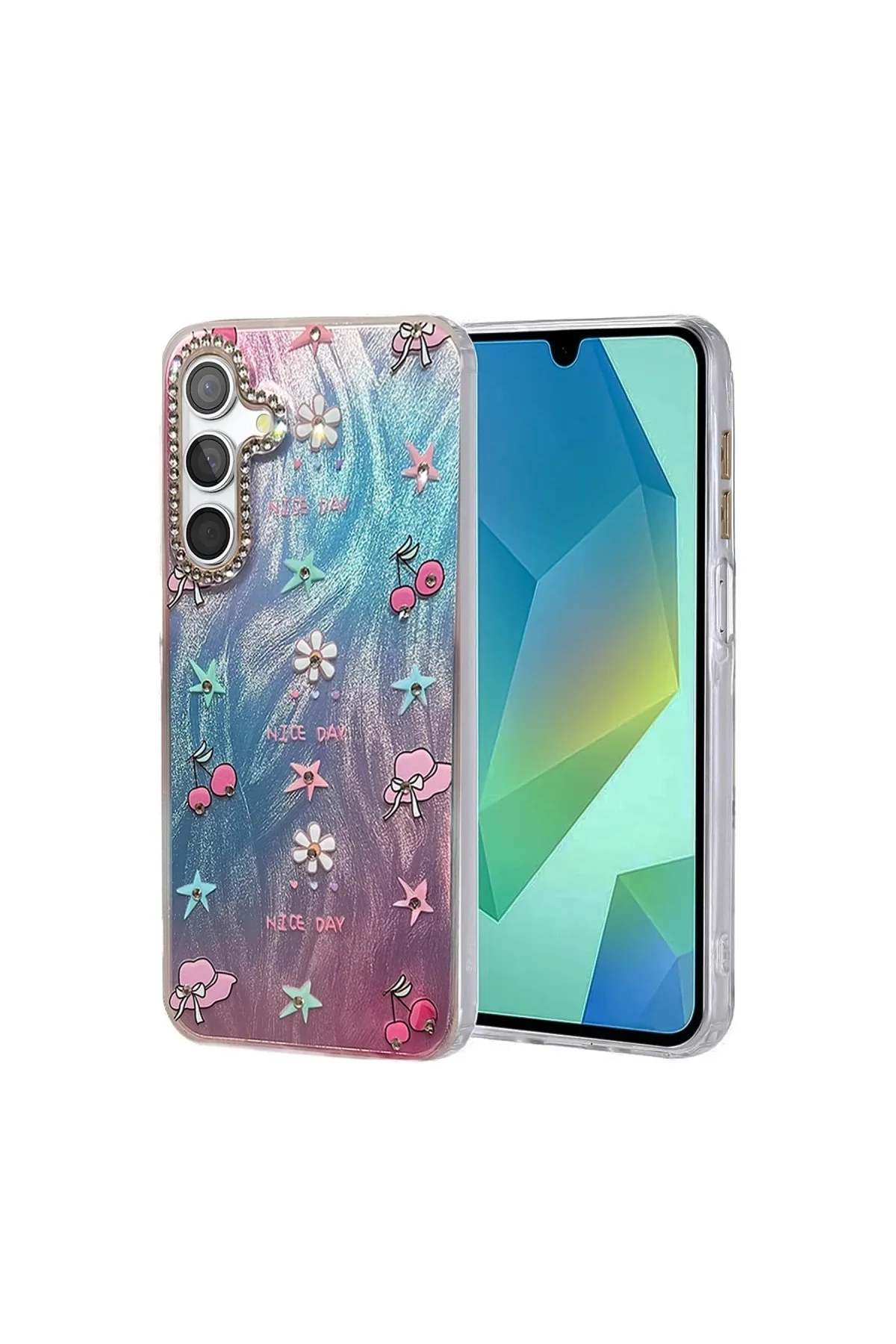 Newface Samsung Galaxy S25 Kılıf Blade Aynalı Desenli Kapak - Desen 4