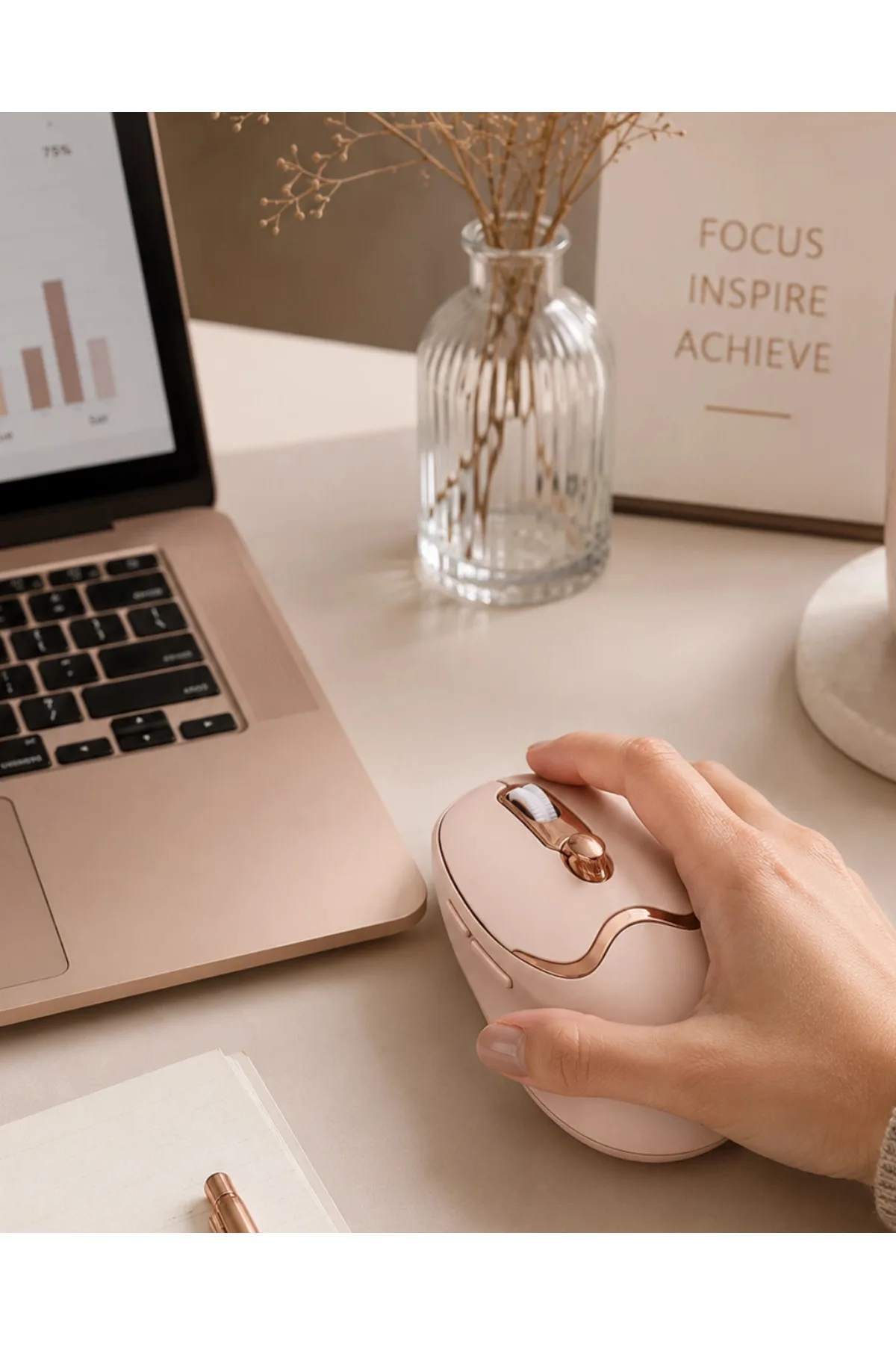 Ergonomik Tasarımlı Kablosuz Mouse Bluetooth Usb Alıcılı