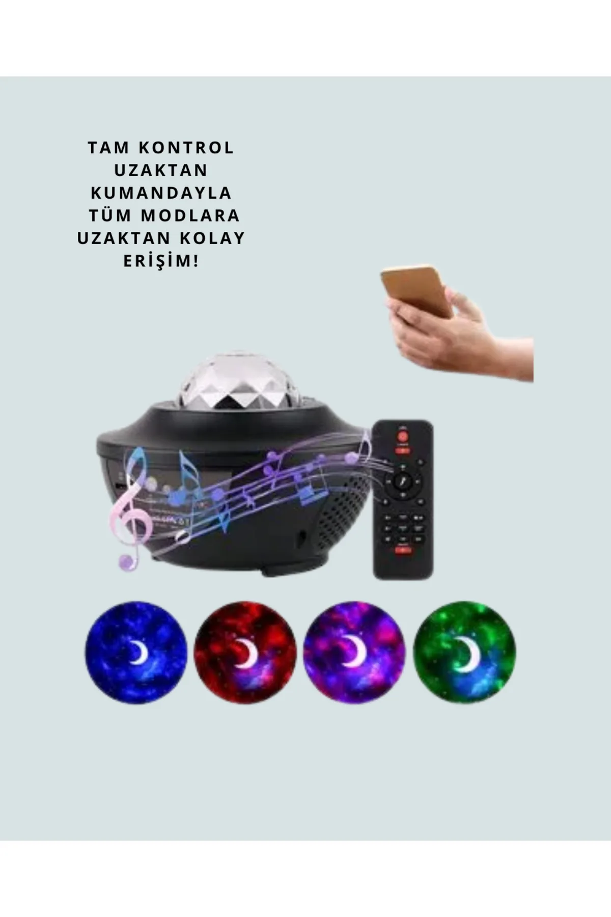 Yıldız &amp; Okyanus Dalga Projektörü – Bluetooth / USB Hoparlörlü