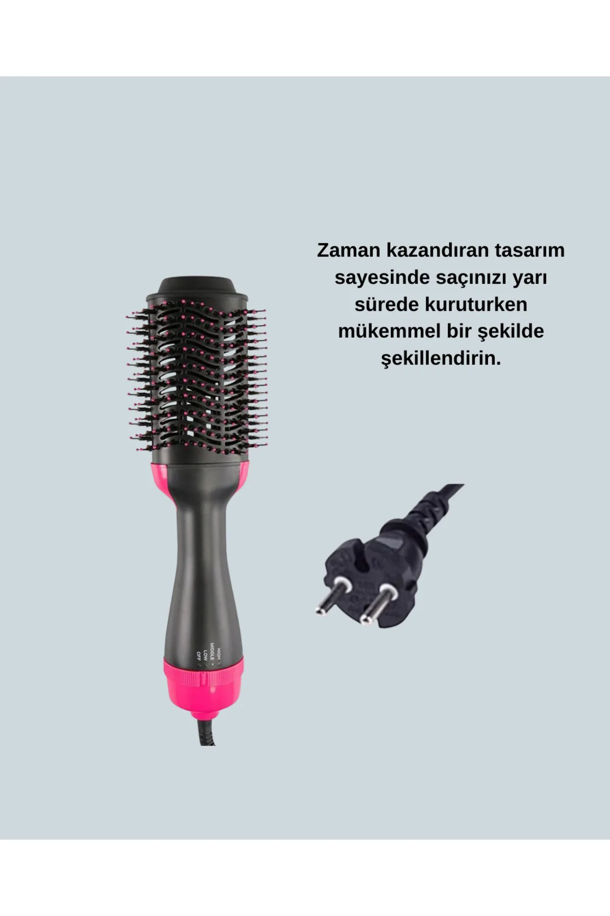 3 Isı Kademeli 1200W Saç Şekillendirme Fırçası.