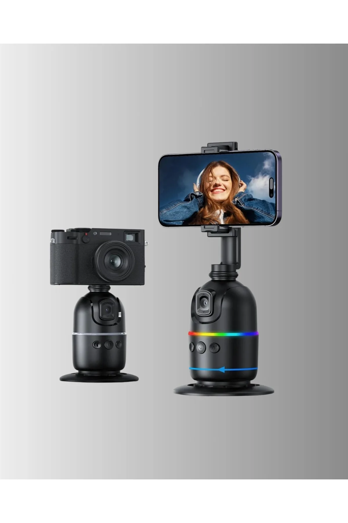 Sosyal Medya İçerikleri İçin Otomatik Yüz Takipli 360° Döner Gimbal Stand
