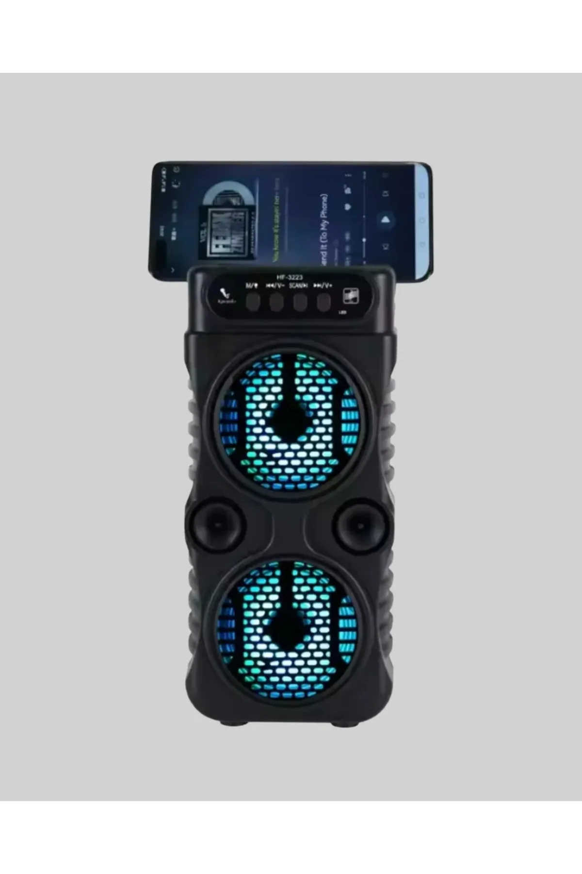 Kablosuz LED Işıklı Bluetooth Hoparlör – FM Radyolu, Mikrofon Girişli