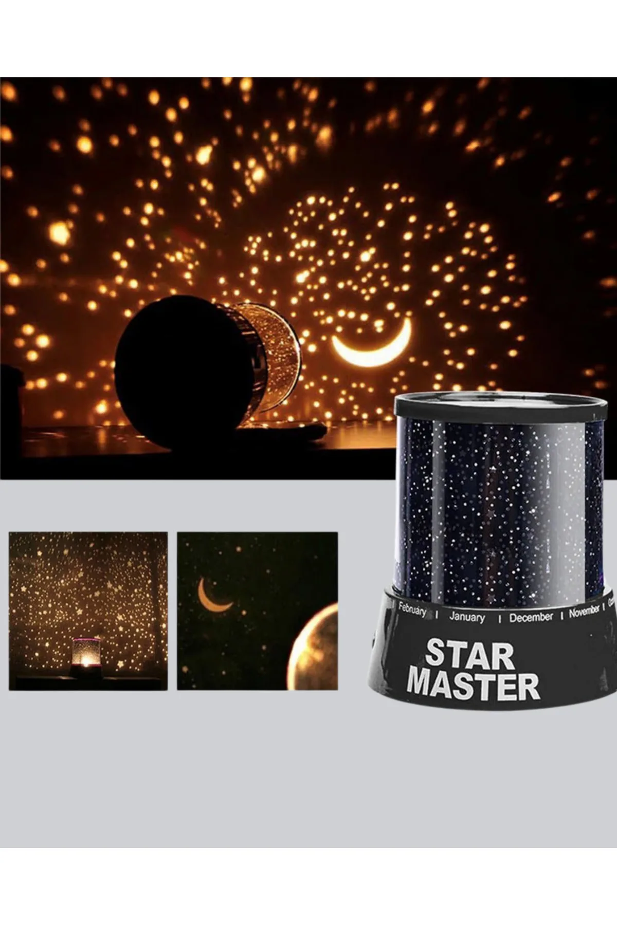 Galaxy Efektli LED Projektör Taşınabilir Yıldız Gece Lambası