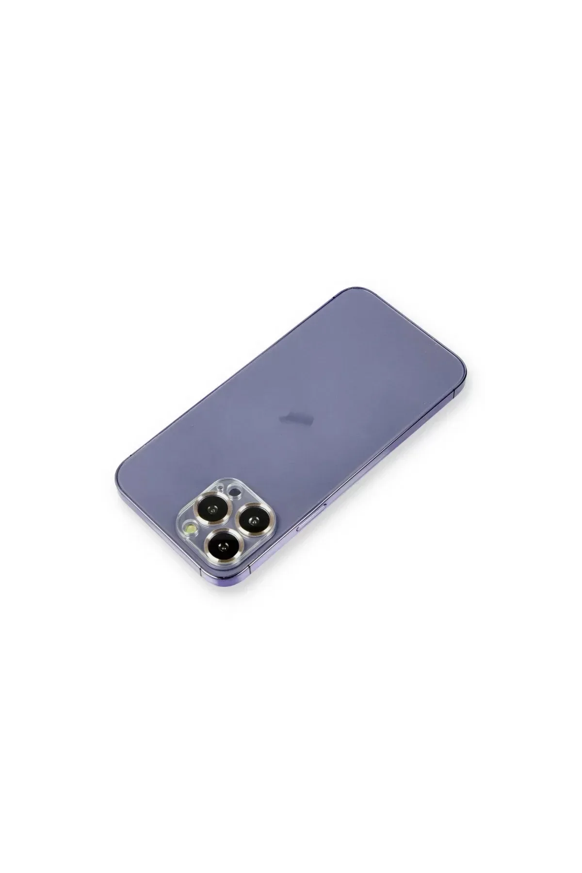 Newface Apple iPhone 12 Pro Max Metal Kamera Lens Koruma Cam - Gold