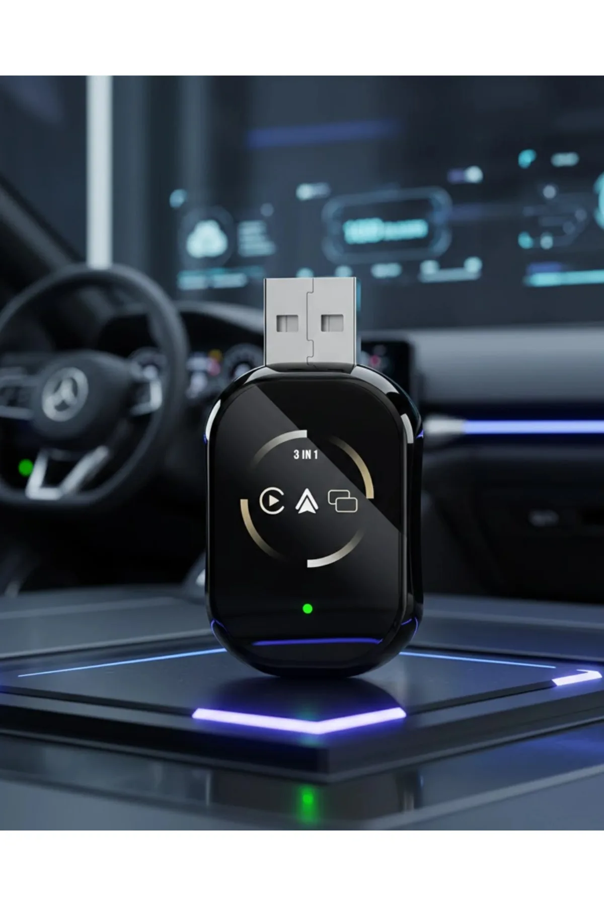 Kablosuz CarPlay ve Android Auto Adaptörü Tak Çalıştır Kullanım