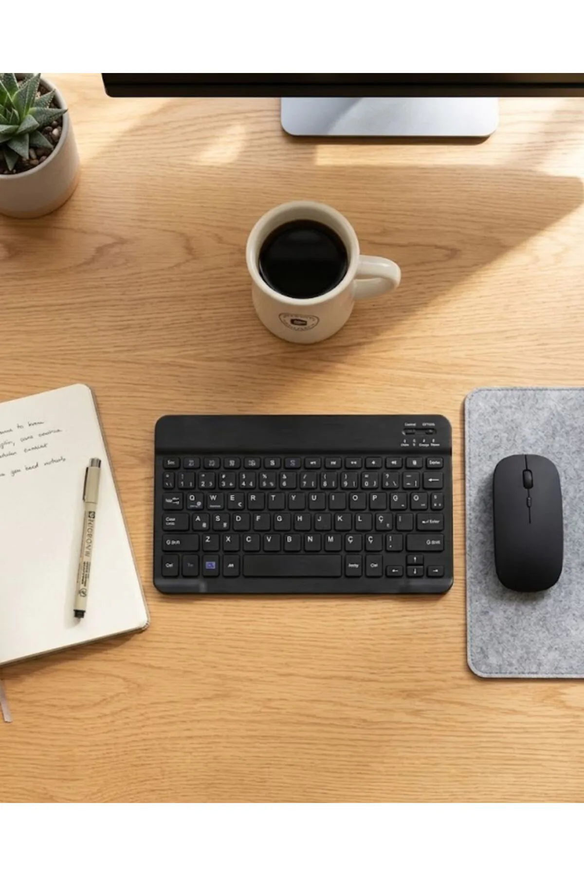 Kablosuz Klavye ve Mouse Kombosu Bluetooth Uyumlu Sessiz Set