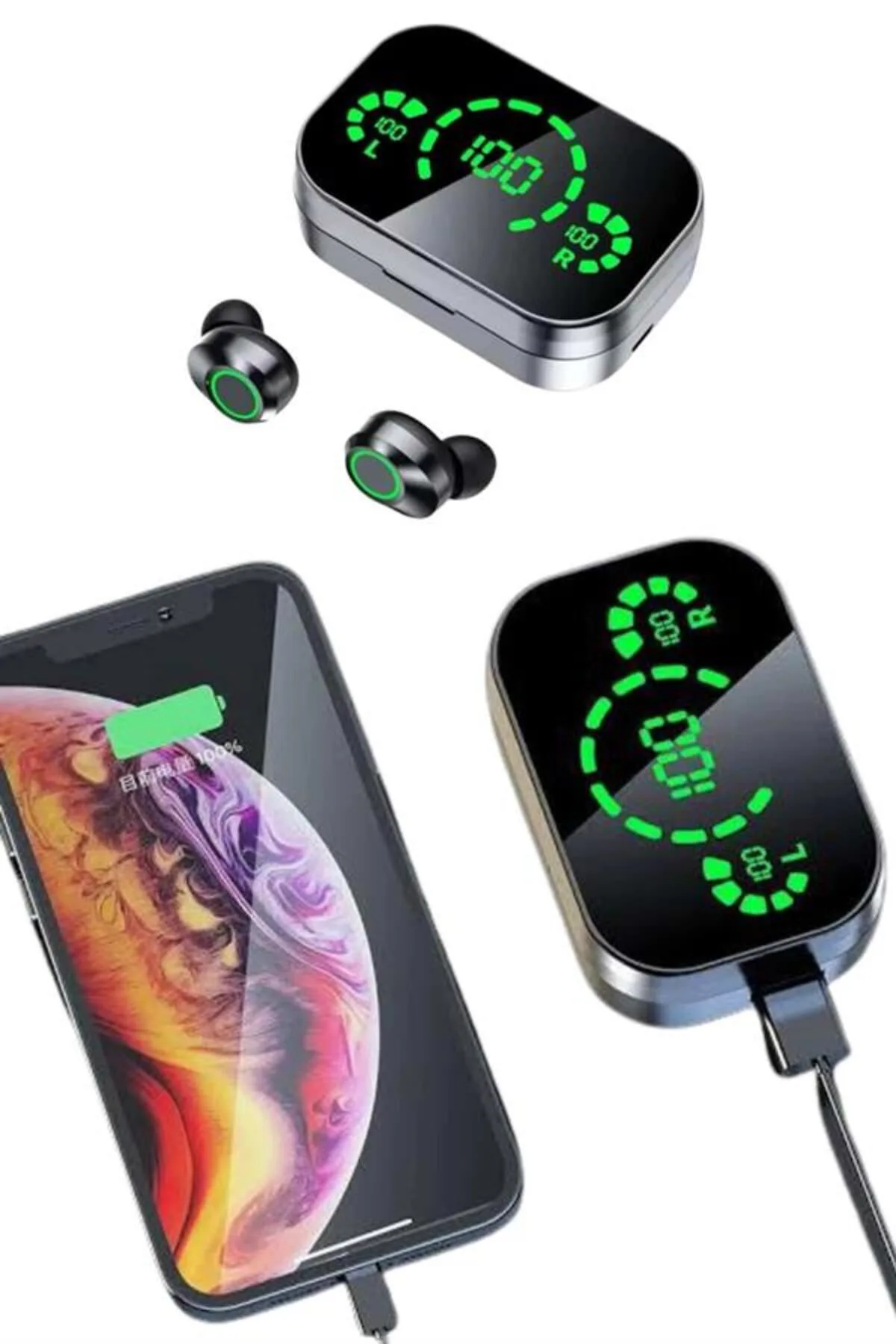 MURATECH 2025 Model Bluetooth Kulaklık Telefon Şarj Edebilen Ç Cevaplama (203841) Dijital Göst