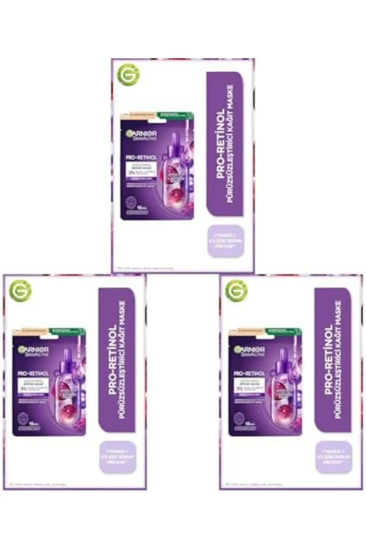 Pro-Retinol Pürüzsüzleştirici Kağıt Maske (3 paketi)