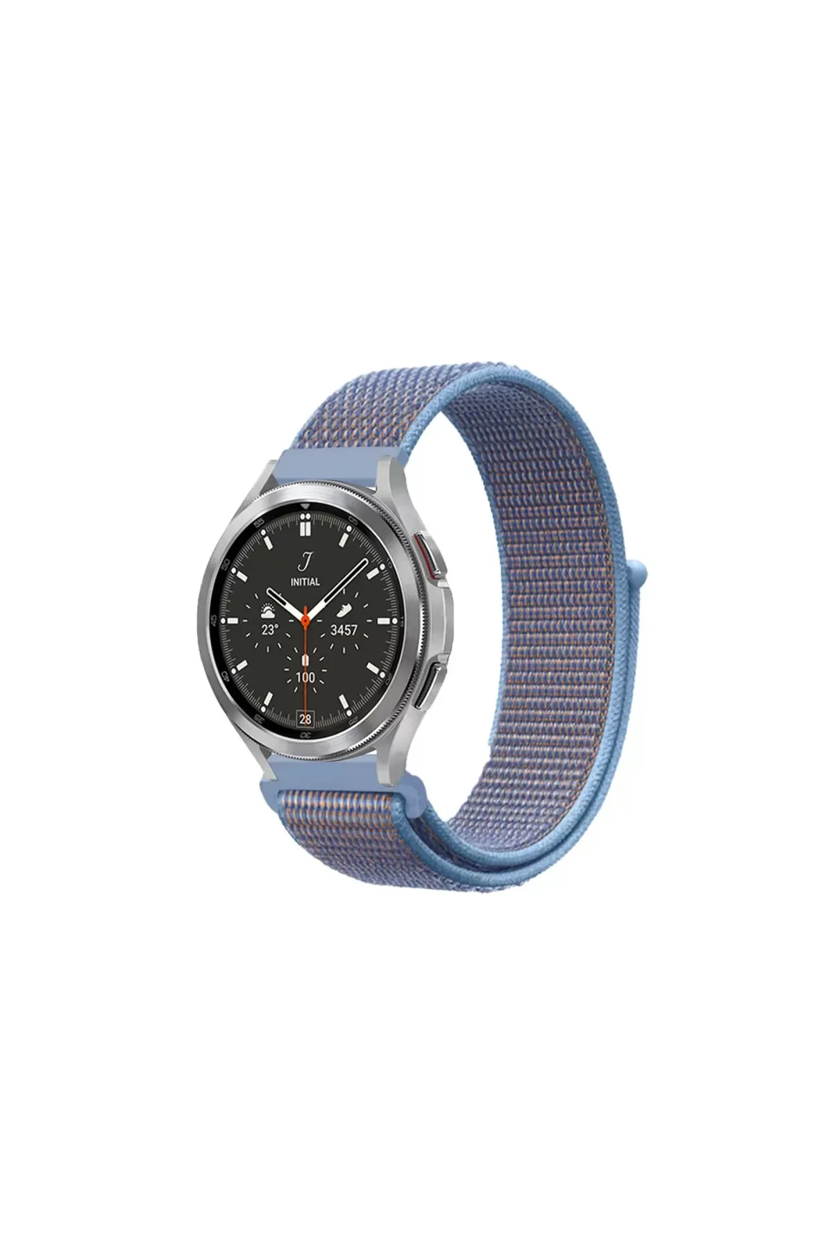 Newface Watch 22mm Hasırlı Cırtcırtlı Kordon - Mavi