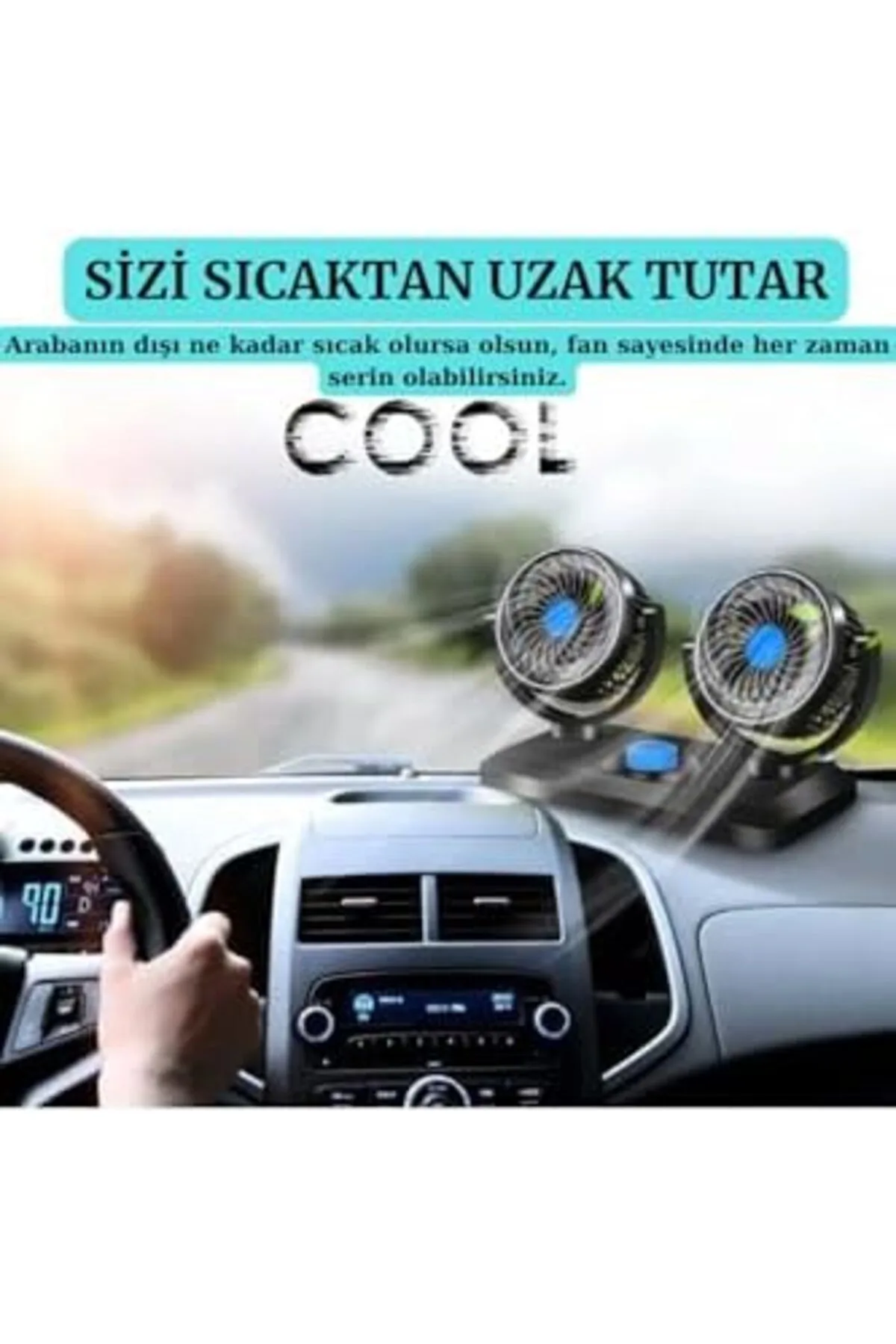 BMW 3 SERİSİ E46 SEDAN 1999-2005 UYUMLU ARAÇ İÇİ TORPİDO ÜSTÜ 360 DERECE DÖNEBİLEN 12V VANTİLATÖR 1