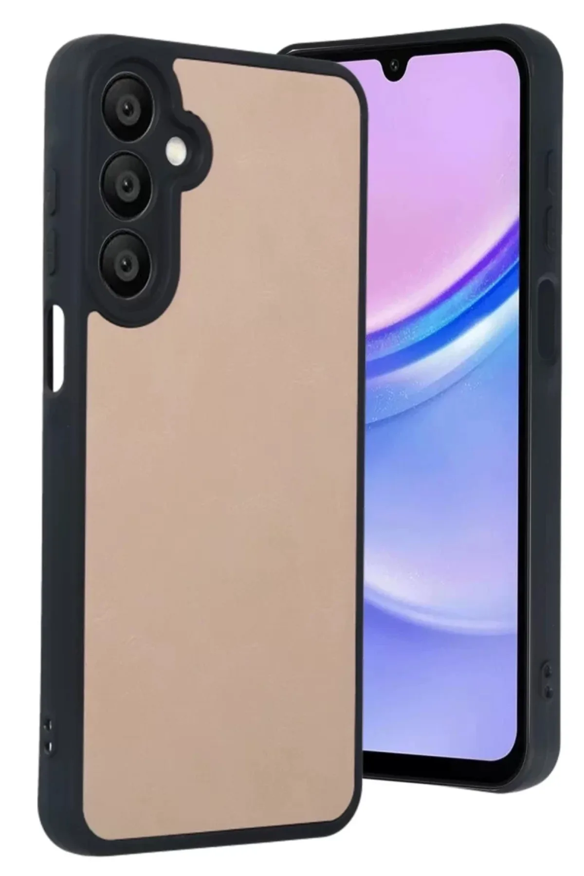 Newface Samsung Galaxy M15 Kılıf Aras Deri Kapak - Pudra