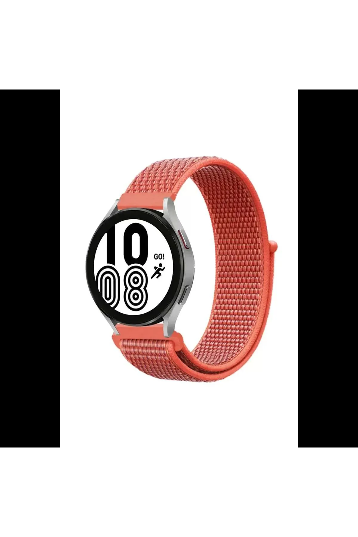 Samsung Galaxy Watch 4 Hasırlı Cırtcırtlı Kordon - Turuncu
