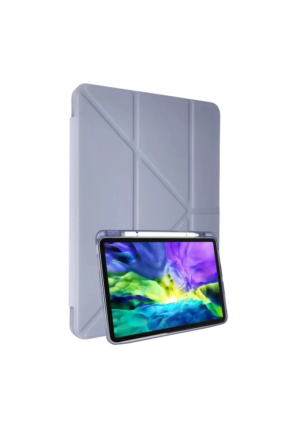 Newface Apple iPad 2022 10.9 (10.nesil) Kılıf Kalemlikli Mars Tablet Kılıfı - Lila