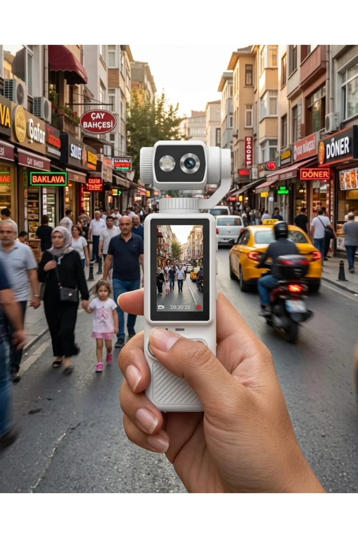 Kompakt 4K Video Kamera Otomatik Netleme ve Dahili Işık Destekli El Kamerası