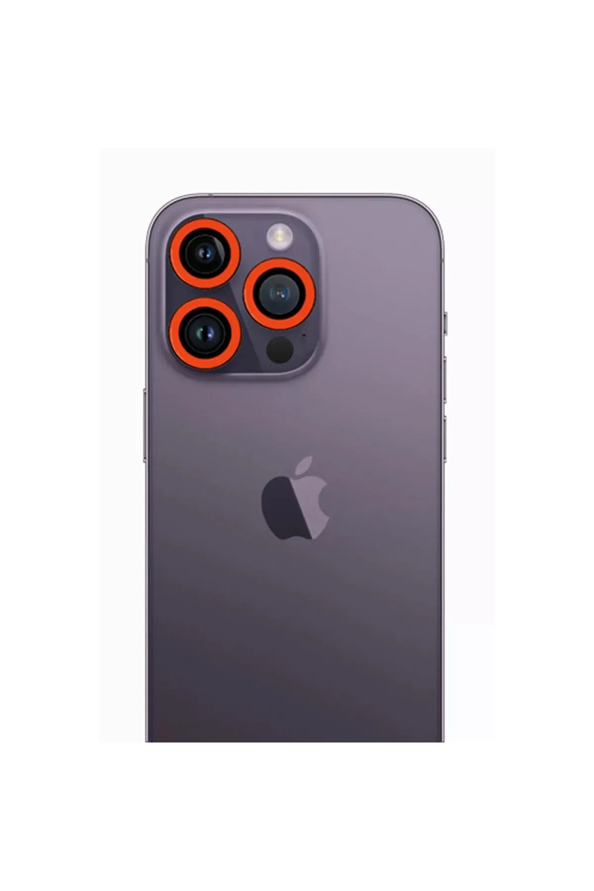 Newface Apple iPhone 12 Pro Max Neon Fosforlu Kamera Lens - Turuncu