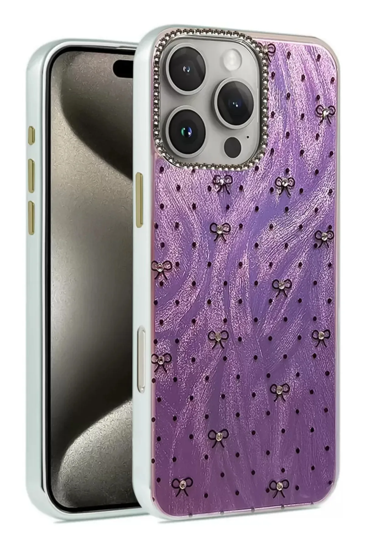 Newface Apple iPhone 16 Pro Kılıf Blade Aynalı Desenli Kapak - Desen 2