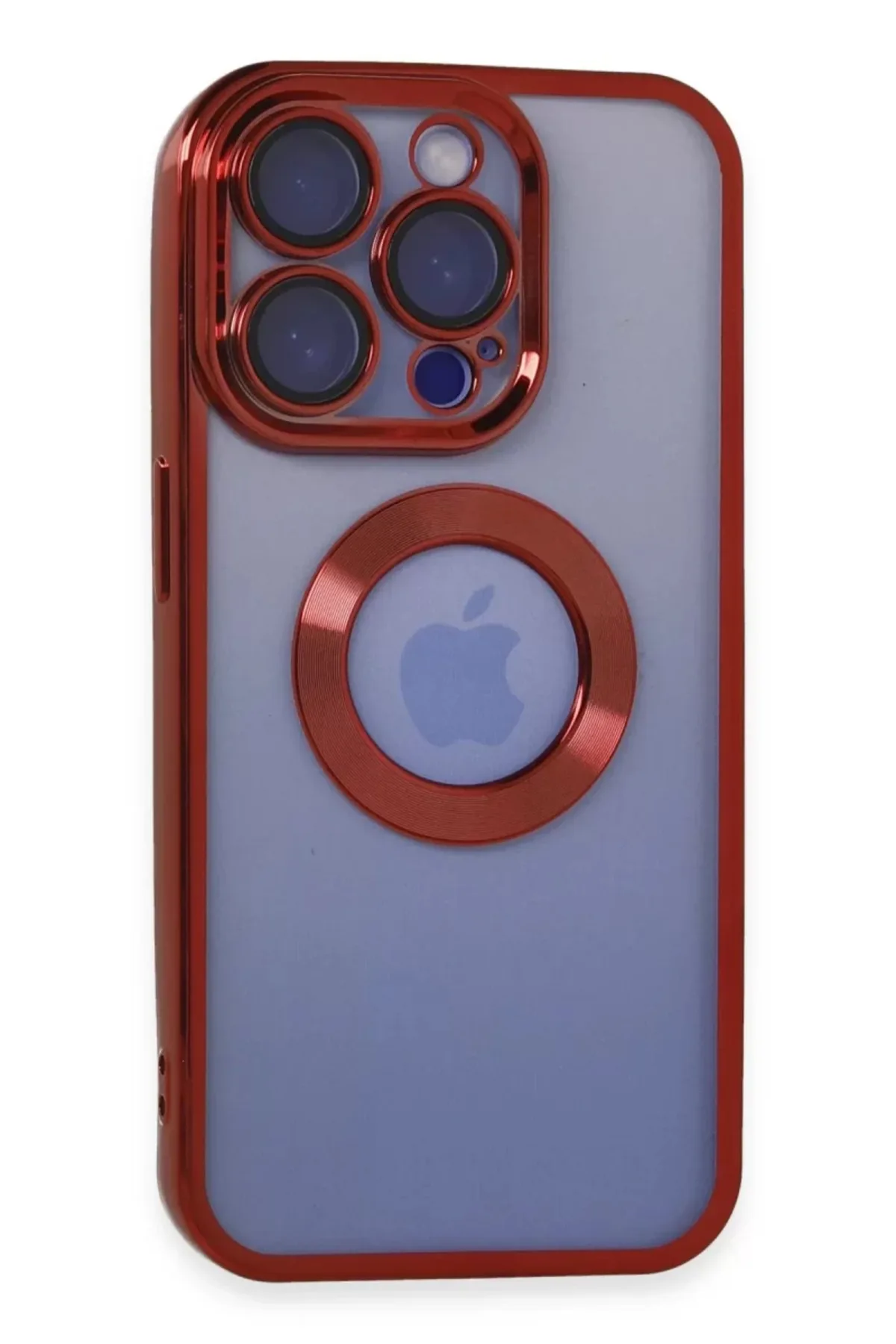 Newface Apple iPhone 15 Pro Max Kılıf Slot Silikon - Kırmızı