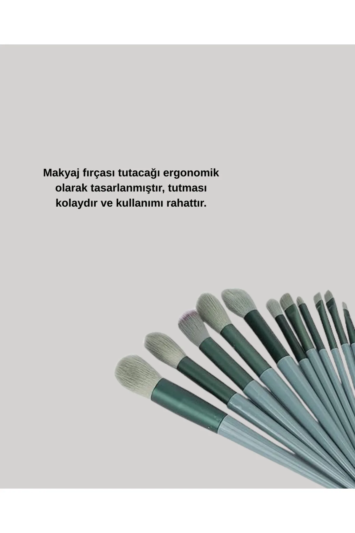 Taşınabilir Ergonomik Yapılı 13 Adet Fiber Kıllı Yüz ve Göz Makyaj Fırçası Seti