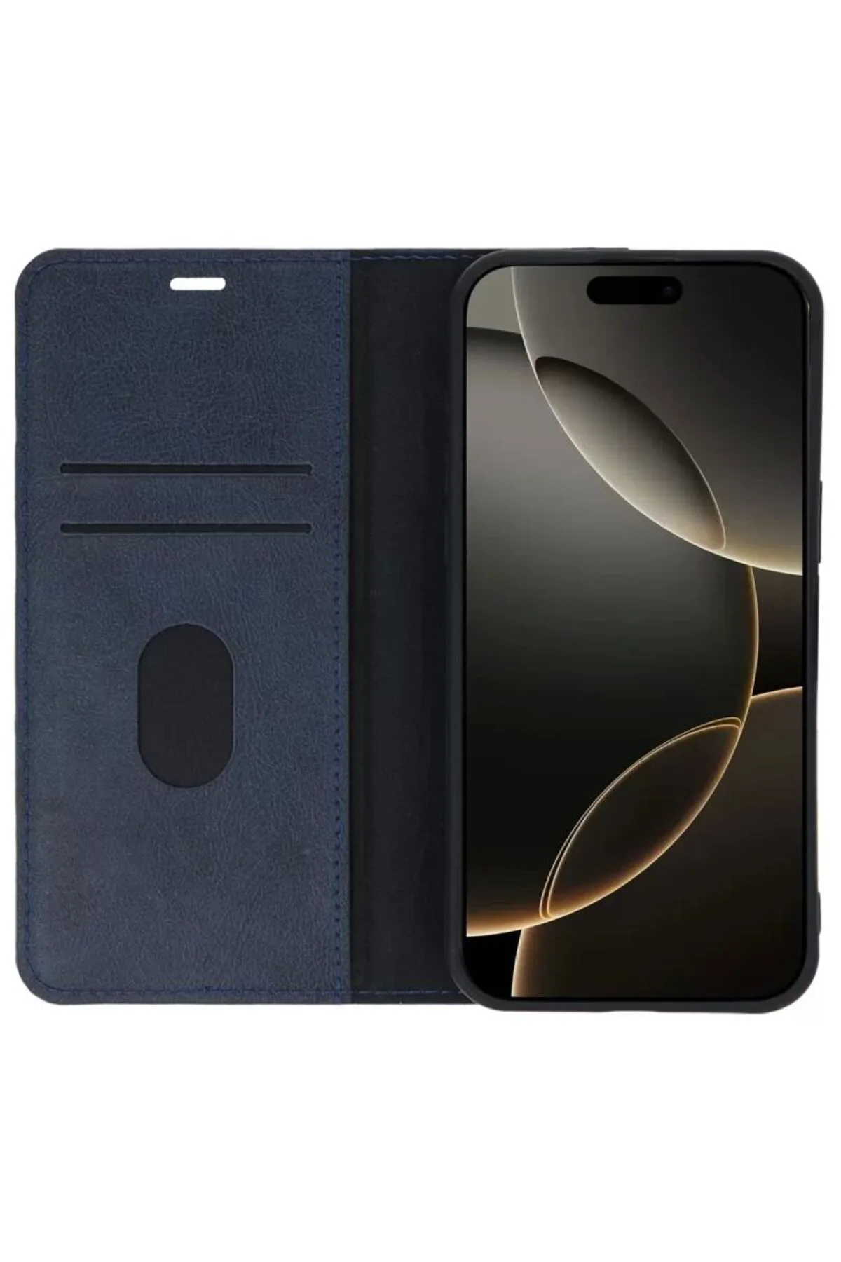 Newface Apple iPhone 15 Pro Max Kılıf Trend S Plus Kapaklı Kılıf - Lacivert