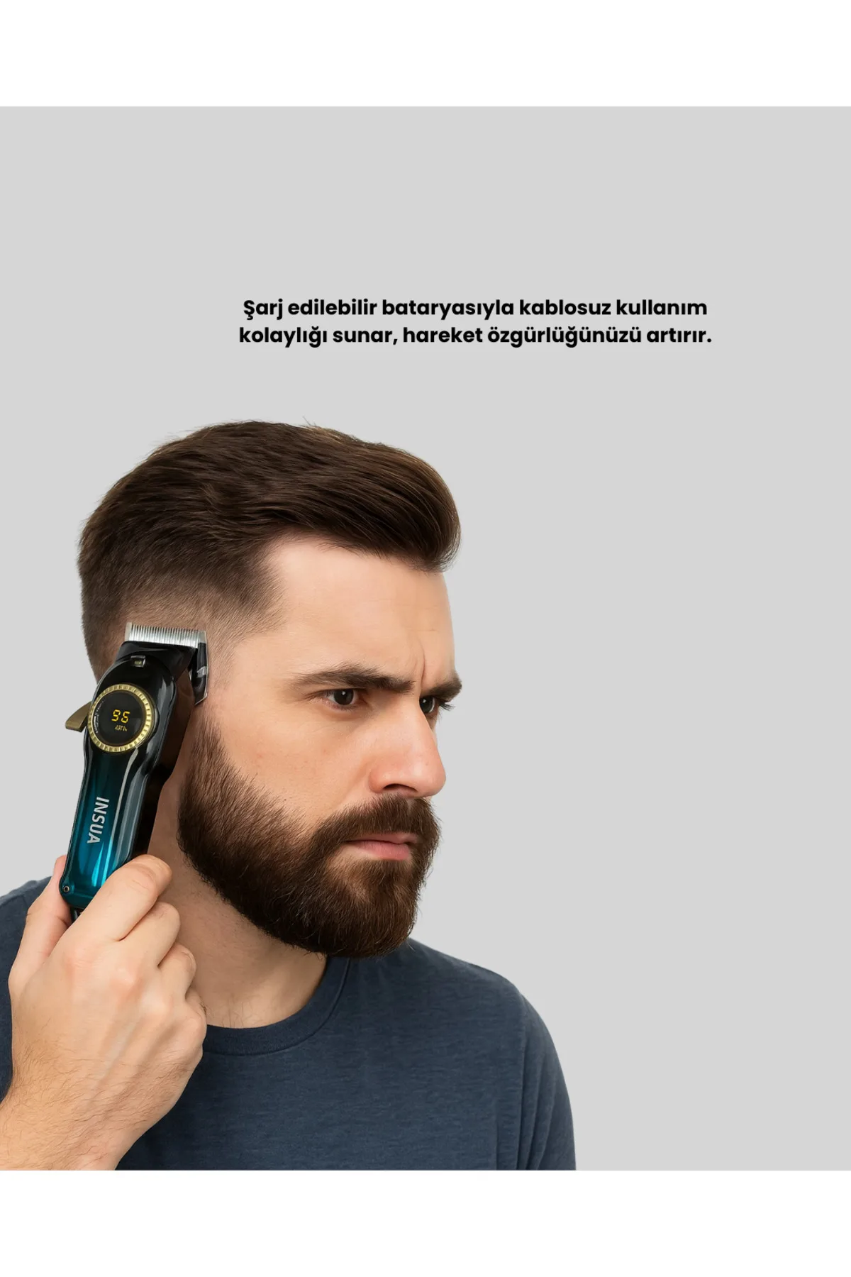 Uzun Çalışma Süreli LCD Göstergeli Saç Kesme Makinesi