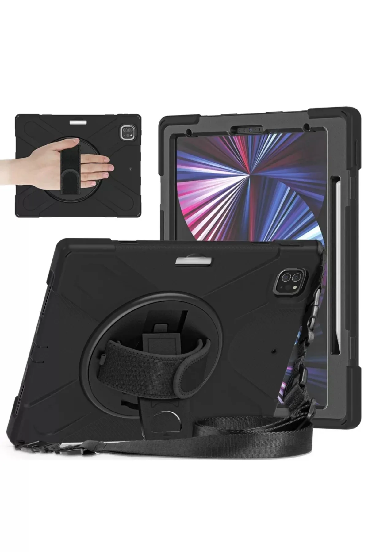 Newface Apple iPad Pro 12.9 (2020) Kılıf Amazing Tablet Kapak - Siyah