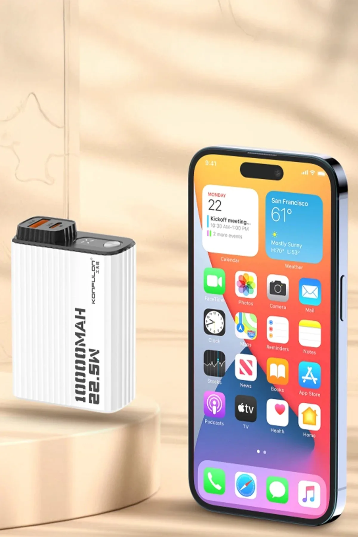 Konfulon 10. Mah Pd 20W Mini Powerbank Siyah-Beyaz Seyahat Hediyesi