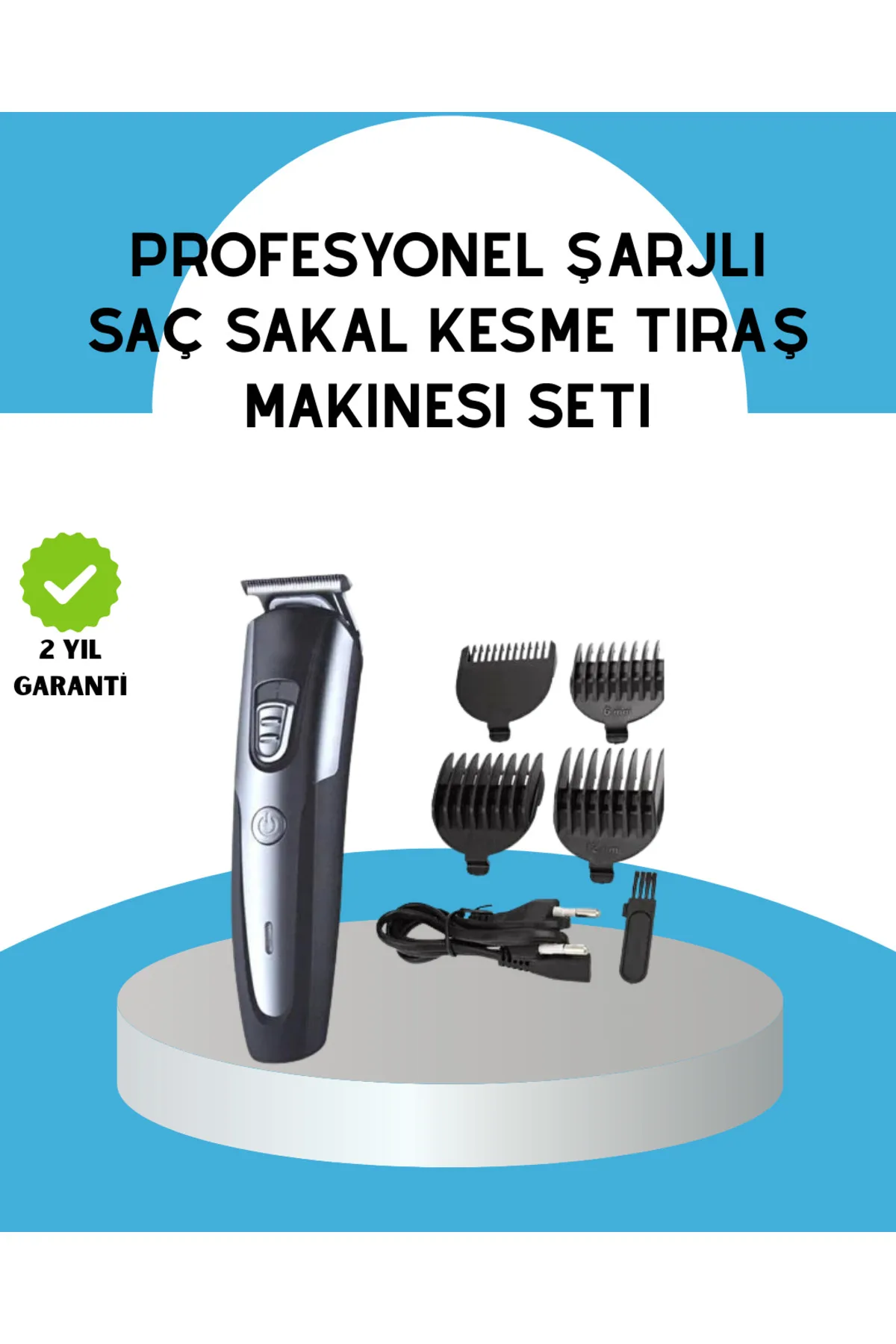 Ergonomik Profesyonel Tıraş Makinesi Saç Sakal Kesme ve Düzeltme